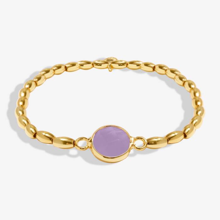 Serenity Stones Amethyst Bracelet In Gold-Tone Plating