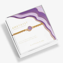 Load image into Gallery viewer, Serenity Stones Amethyst Bracelet In Gold-Tone Plating
