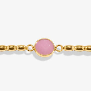 Serenity Stones Pink Jade Bracelet In Gold-Tone Plating