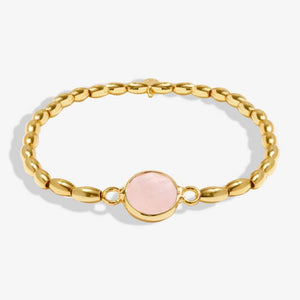 Serenity Stones Pink Quartz Bracelet In Gold-Tone Plating