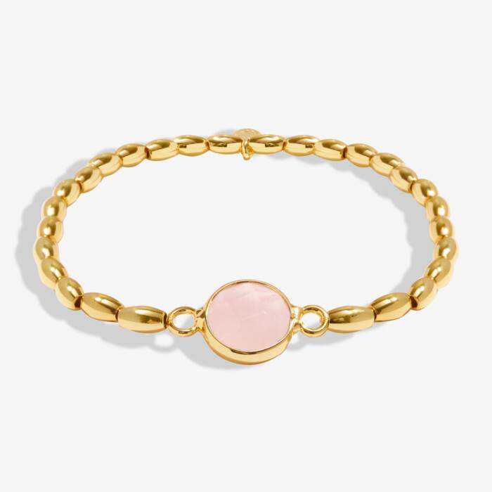 Serenity Stones Pink Quartz Bracelet In Gold-Tone Plating