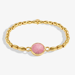 Serenity Stones Watermelon Quartz Bracelet In Gold-Tone Plating