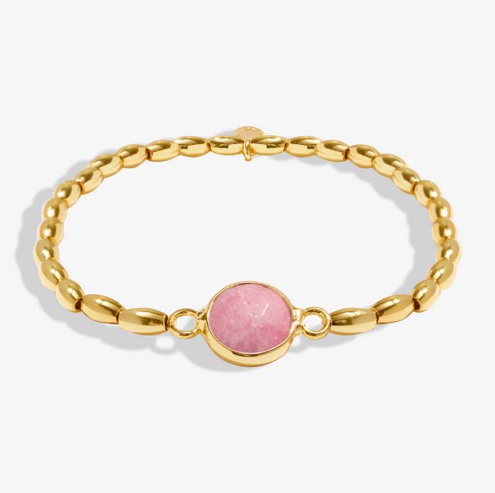 Serenity Stones Watermelon Quartz Bracelet In Gold-Tone Plating