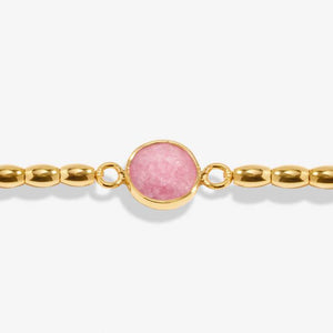 Serenity Stones Watermelon Quartz Bracelet In Gold-Tone Plating