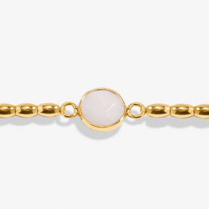 Serenity Stones White Jade Bracelet In Gold-Tone Plating
