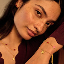 Load image into Gallery viewer, Signature Clover Collection Textured Clover Bracelet In Gold-Tone Plating

