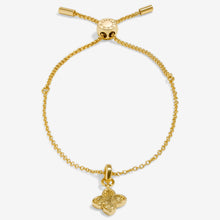 Load image into Gallery viewer, Signature Clover Collection Textured Clover Bracelet In Gold-Tone Plating
