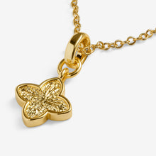 Load image into Gallery viewer, Signature Clover Collection Textured Clover Necklace In Gold-Tone Plating
