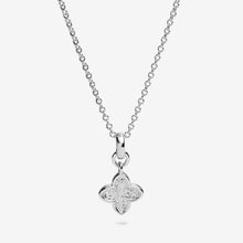 Load image into Gallery viewer, Signature Clover Collection Textured Clover Necklace In Silver Plating
