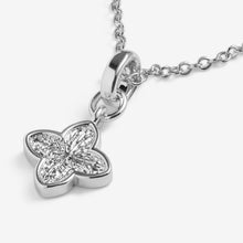Load image into Gallery viewer, Signature Clover Collection Textured Clover Necklace In Silver Plating
