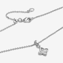 Load image into Gallery viewer, Signature Clover Collection Textured Clover Necklace In Silver Plating
