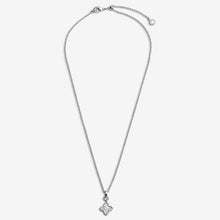Load image into Gallery viewer, Signature Clover Collection Textured Clover Necklace In Silver Plating
