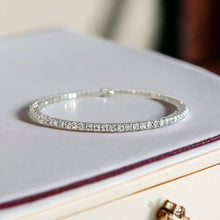 Load image into Gallery viewer, Silver Crystal Bangle
