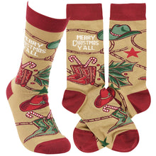Load image into Gallery viewer, Socks - Merry Christmas Y'all Socks
