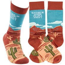 Load image into Gallery viewer, Socks - Rather Be Where People Aren&#39;t (Desert Cactus)
