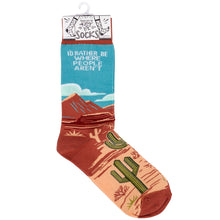 Load image into Gallery viewer, Socks - Rather Be Where People Aren&#39;t (Desert Cactus)
