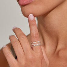 Load image into Gallery viewer, Soul Shine Crossover Ring Stack In Silver Plating - Set of 2
