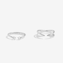 Load image into Gallery viewer, Soul Shine Crossover Ring Stack In Silver Plating - Set of 2
