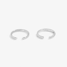 Load image into Gallery viewer, Soul Shine Cubic Zirconia Band Ring Stack In Silver Plating - Set of 2
