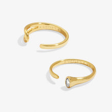 Load image into Gallery viewer, Soul Shine Cubic Zirconia Oval Ring Stack In Gold-Tone Plating - Set of 2
