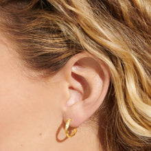 Load image into Gallery viewer, Soul Shine Pavé Wave Hoop Earrings -  Gold-Tone Plating
