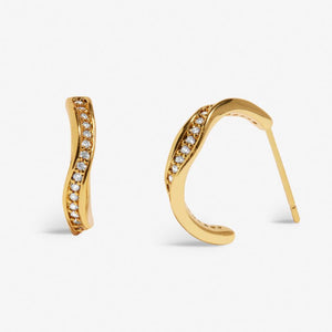 Soul Shine Pavé Wave Hoop Earrings -  Gold-Tone Plating
