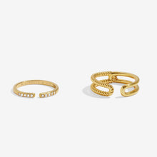 Load image into Gallery viewer, Soul Shine Rope Ring Stack In Gold-Tone Plating - Set of 2
