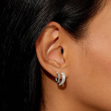 Load image into Gallery viewer, Soul Shine Statement Hearts Hoop Earrings Stack In Silver Plating
