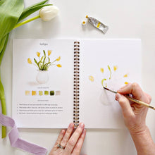 Load image into Gallery viewer, Spring Watercolor Workbook and Watercolor Paint Set
