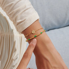 Load image into Gallery viewer, Stacks Of Style Set of 2 Bracelets in Green Enamel And Gold-Tone Plating

