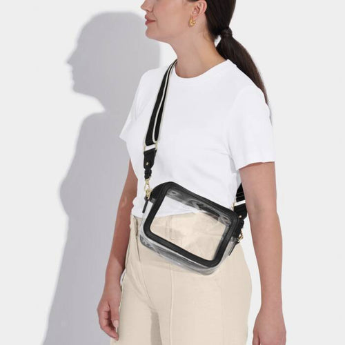 Stadium Bag with Canvas Strap - Black