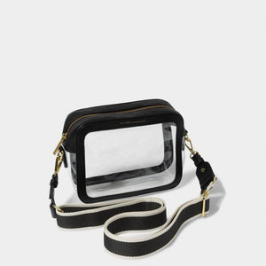 Stadium Bag with Canvas Strap - Black