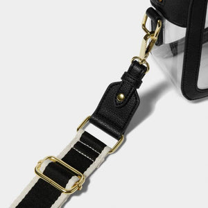Stadium Bag with Canvas Strap - Black