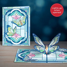Load image into Gallery viewer, Stained Glass Butterfly Light-Up Lovepop Card
