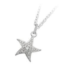 Load image into Gallery viewer, Starfish CZ Silver Charm Necklace
