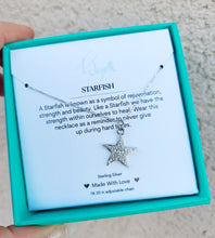 Load image into Gallery viewer, Starfish CZ Silver Charm Necklace
