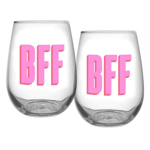 Stemless Wine Glass - BFF - Set of 2