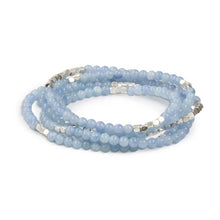 Load image into Gallery viewer, Stone Wrap - Blue Lace Agate/Silver - Stone of Clarity
