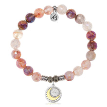 Load image into Gallery viewer, Strawberry Quartz Gemstone Bracelet with Radiant Soul Sterling Silver Charm
