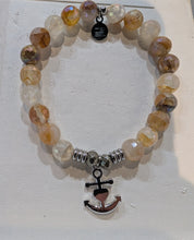 Load image into Gallery viewer, Sunset Quartz Gemstone Bracelet with Faith. Hope. Love Sterling Silver Charm
