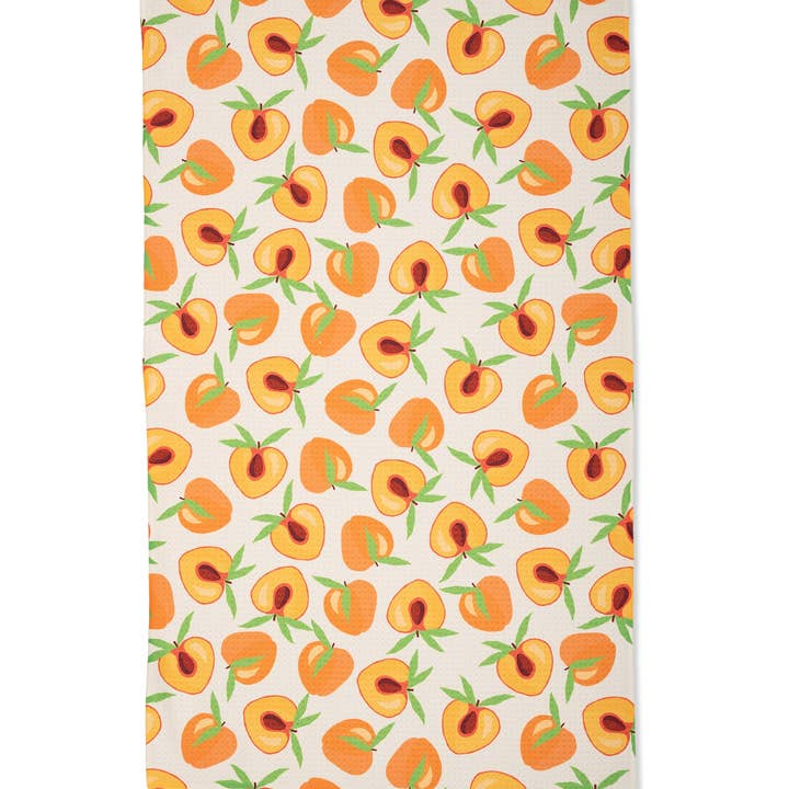 Sweet Peach Kitchen Tea Towel by Geometry