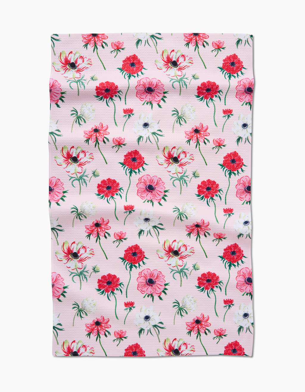 Anemone Garden Flowers Kitchen Tea Towel by Geometry