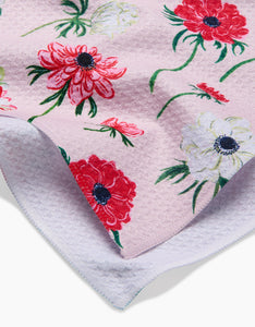 Anemone Garden Flowers Kitchen Tea Towel by Geometry
