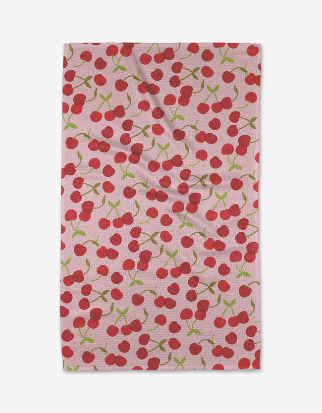 Cheery Cherries Kitchen Tea Towel by Geometry