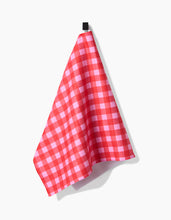 Load image into Gallery viewer, Cherry Gingham Kitchen Tea Towel by Geometry
