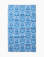 Load image into Gallery viewer, Delft Blue Easter Egg Damask Kitchen Tea Towel by Geometry
