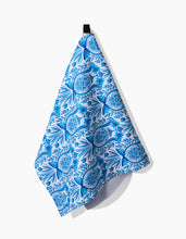 Load image into Gallery viewer, Delft Blue Easter Egg Damask Kitchen Tea Towel by Geometry
