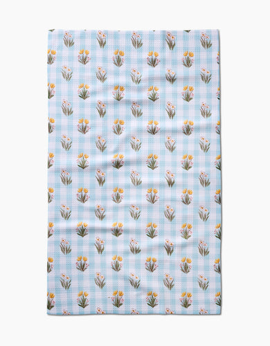 Picnic Plaid Blue Kitchen Tea Towel by Geometry