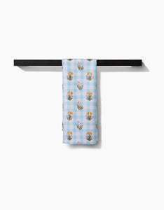 Picnic Plaid Blue Kitchen Tea Towel by Geometry