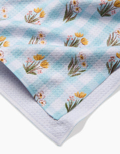 Picnic Plaid Blue Kitchen Tea Towel by Geometry